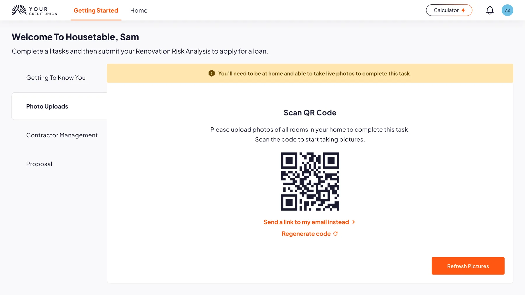 A QR code that hands the photo task to the phone