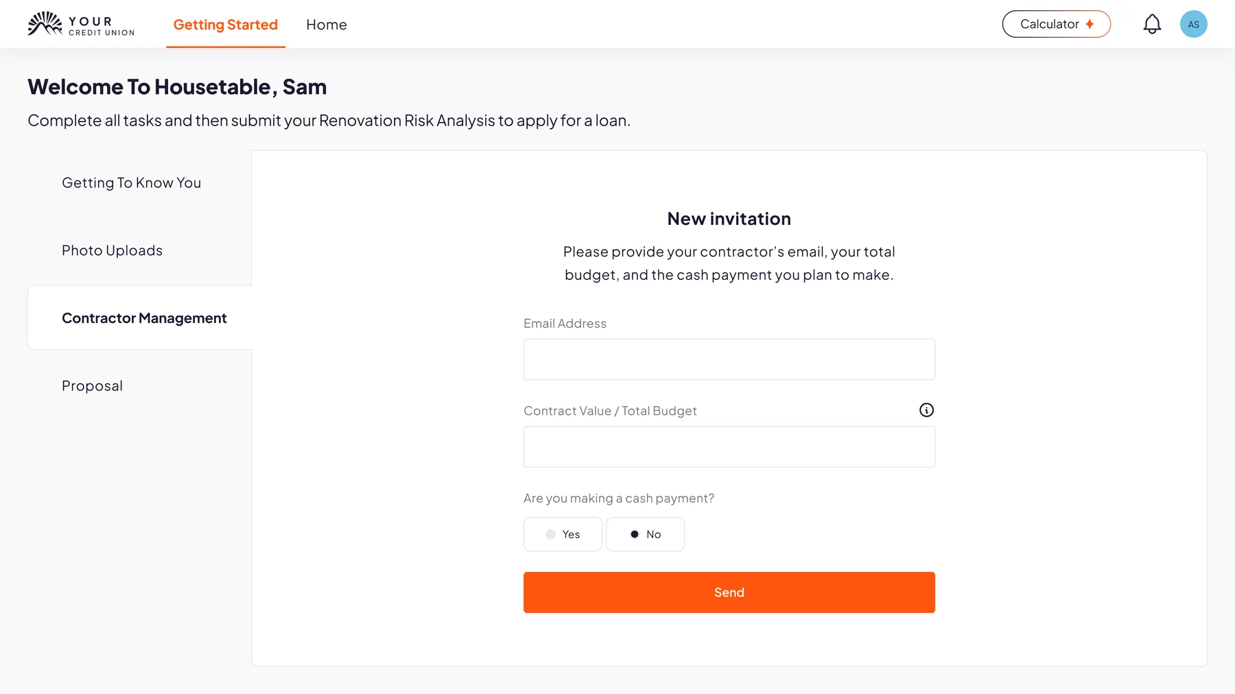 Contractor invitation. The third audience enters through the same product, not a separate one.