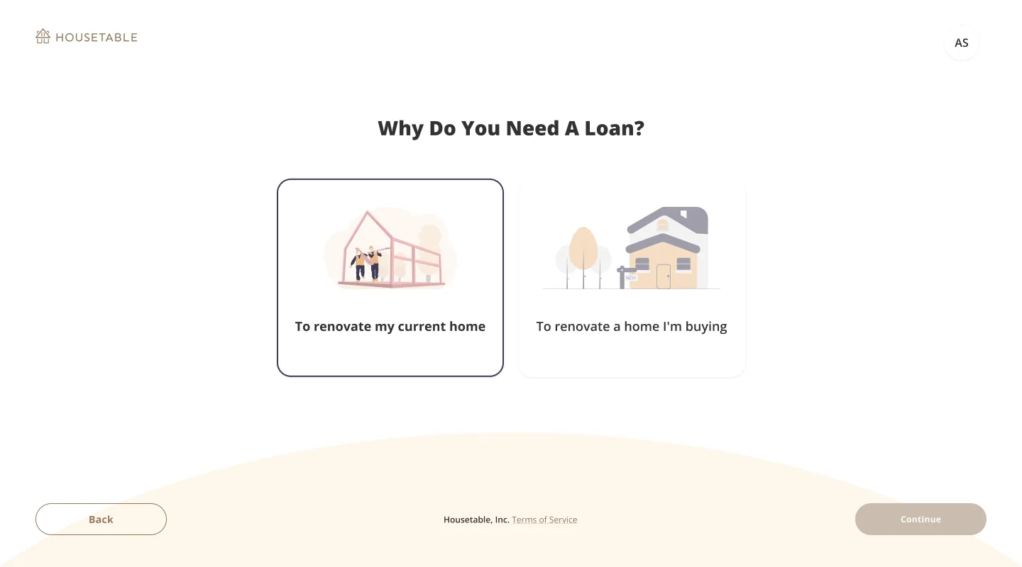 Pre-login step 02: Why do you need a loan