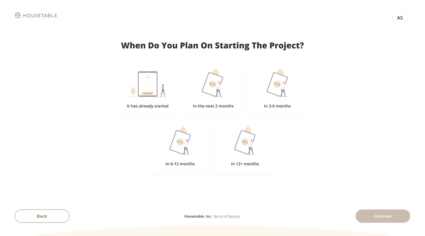 Pre-login step 05: When do you start